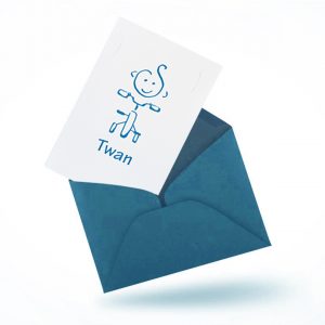 Example of a personalized birth announcement card